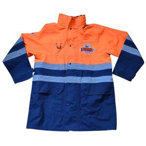 British Royal Mail Jacket UK Waterproof Size LARGE Wet Weather Orange